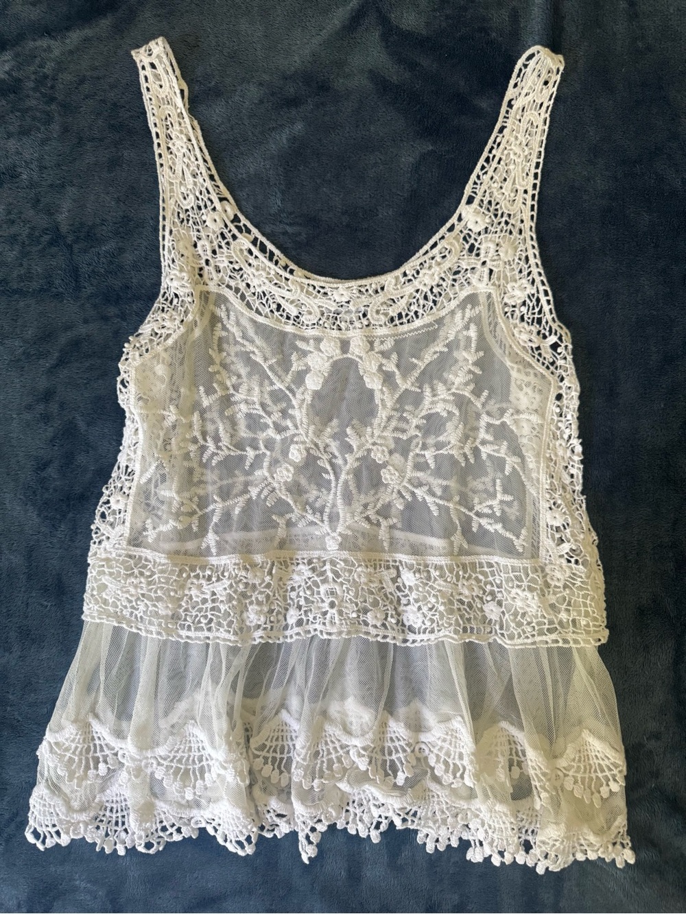 Express White Lace Crochet Tank Top